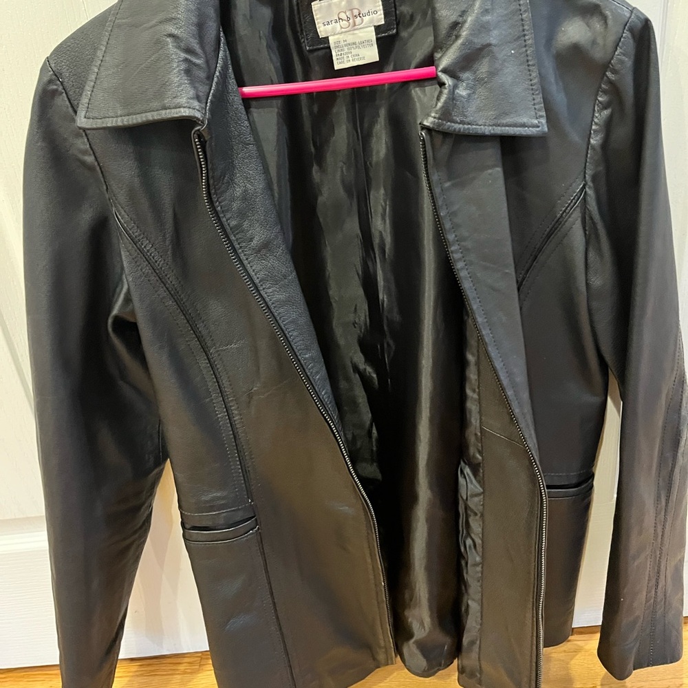 Black leather jacket Medium